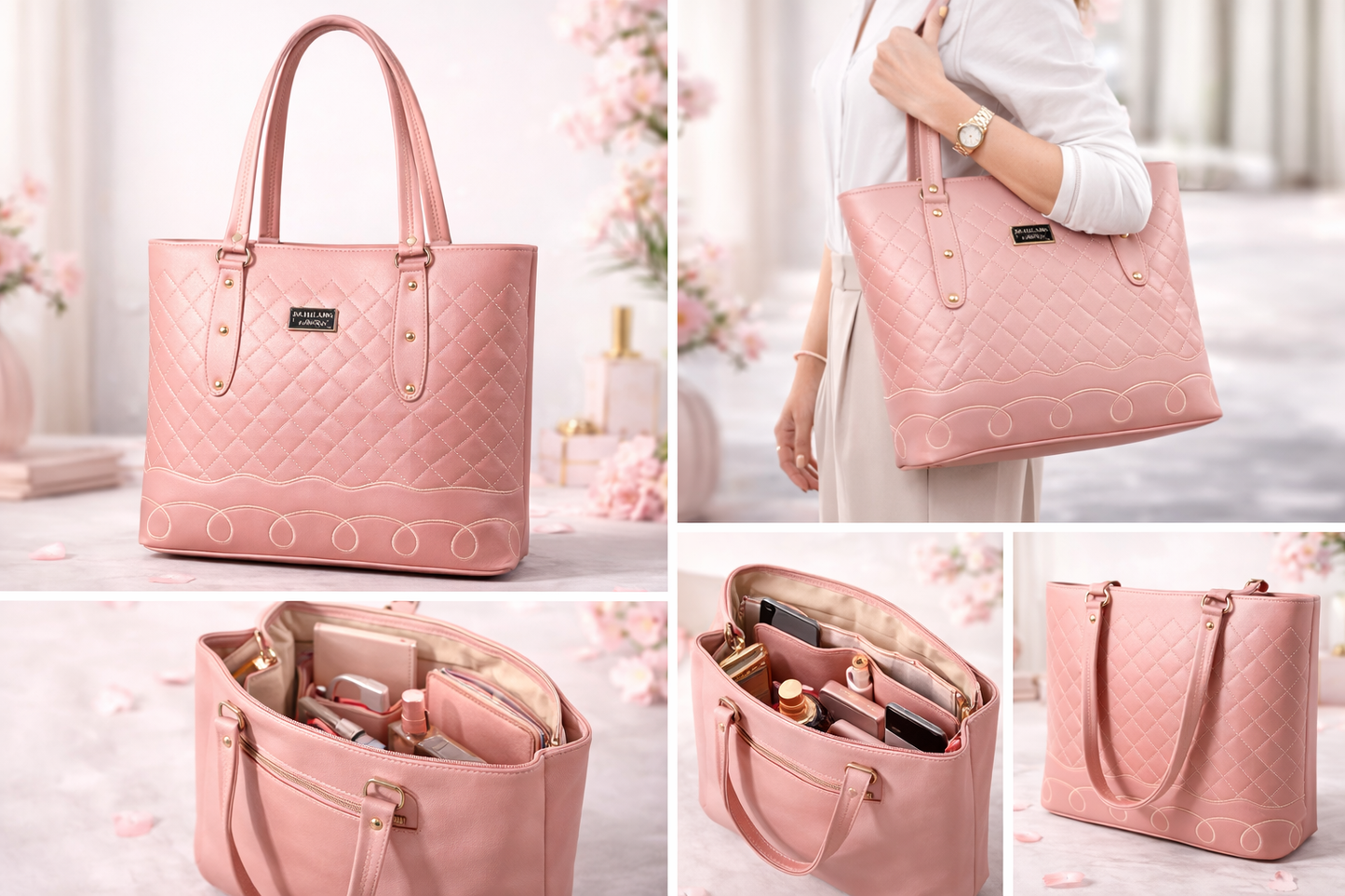 Blush Pink Women’s Tote Bag – Elegant Everyday Handbag