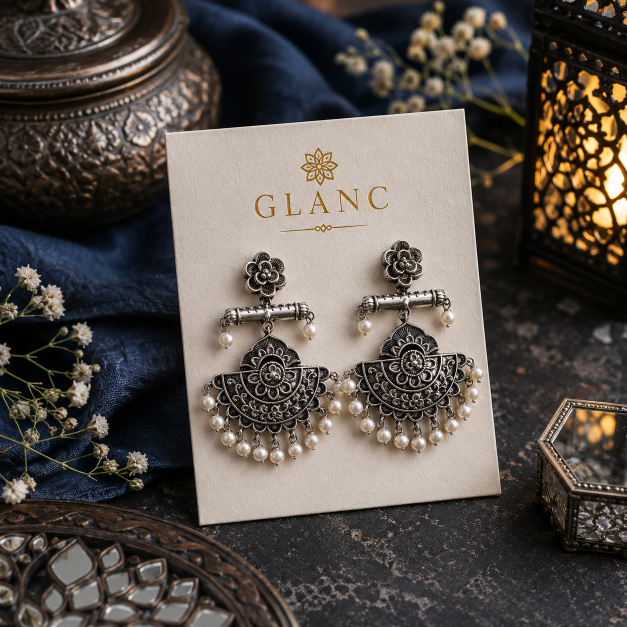 Gulrooh Pearl Chandbalis
