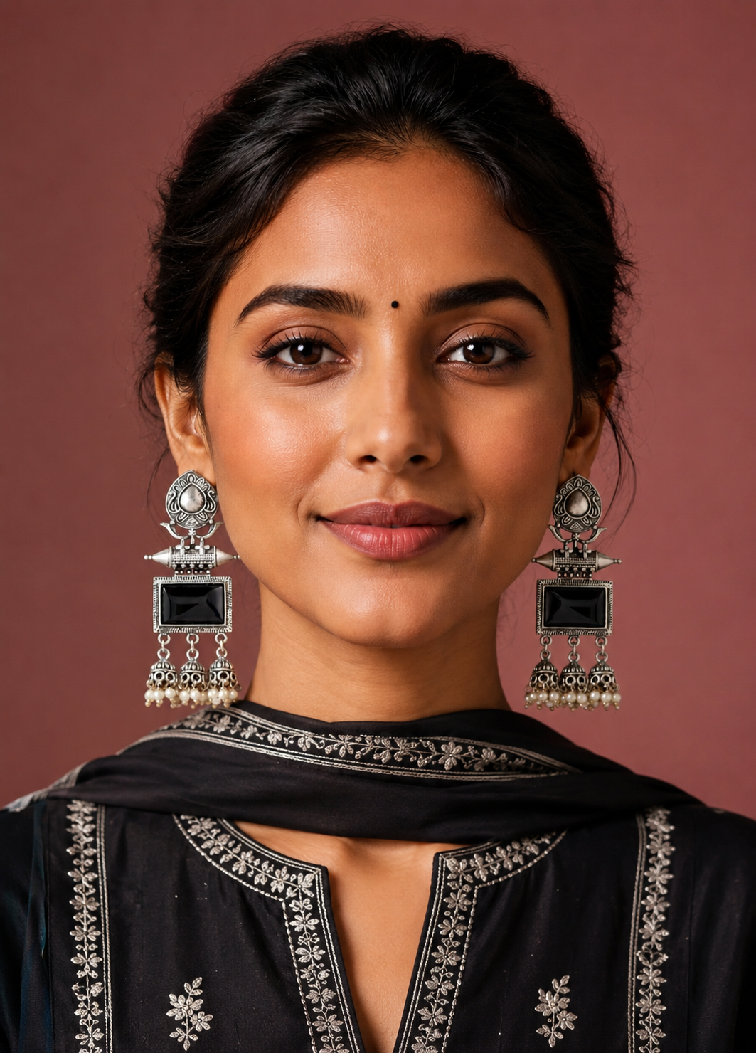 Black Pearl Dangler Earrings
