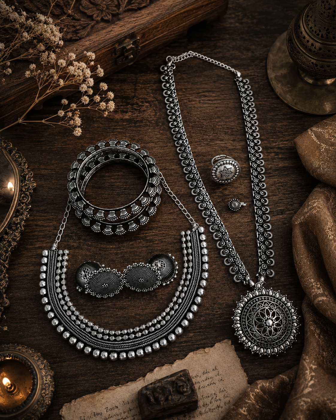 Timeless Oxidised Jewellery Set