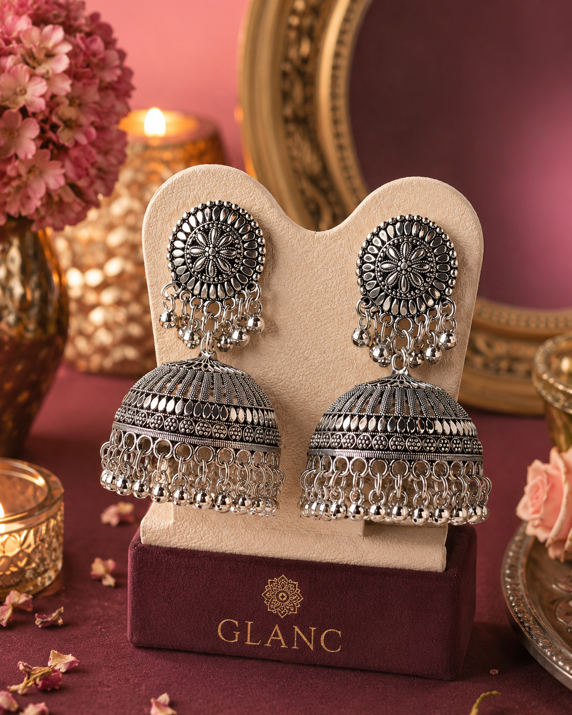 Silver Zarmina Jhumkas