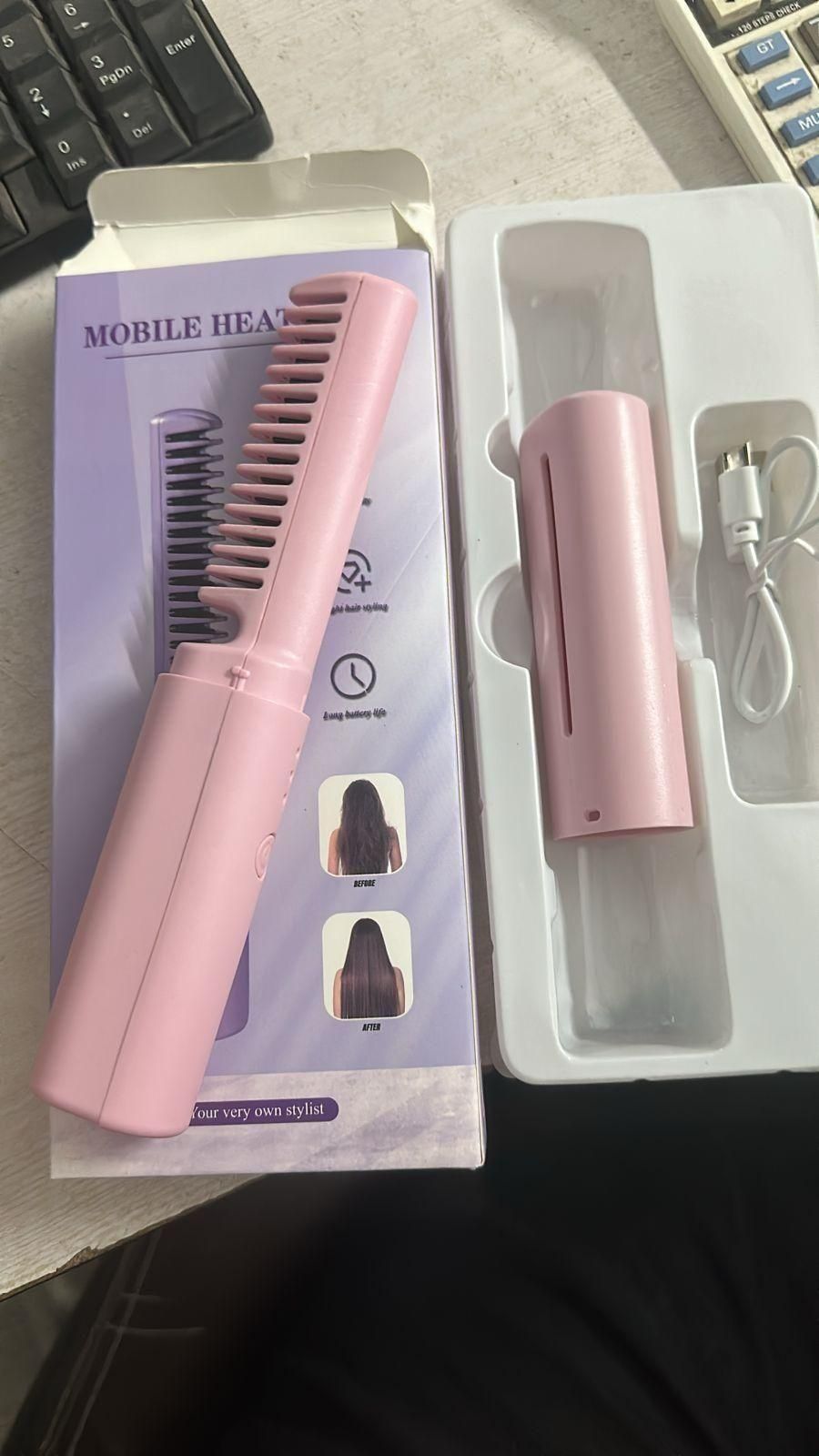 Mini Rechargeable Hair Styling Comb – Sleek & Frizz-Free Hair