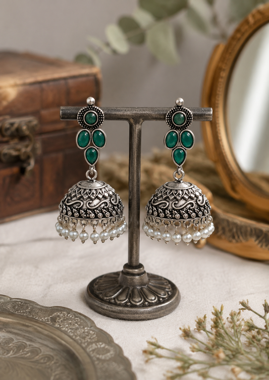 Emerald Rani Jhumkas