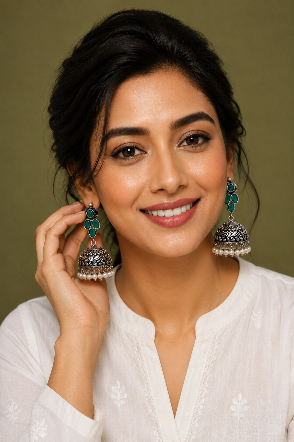 Emerald Rani Jhumkas