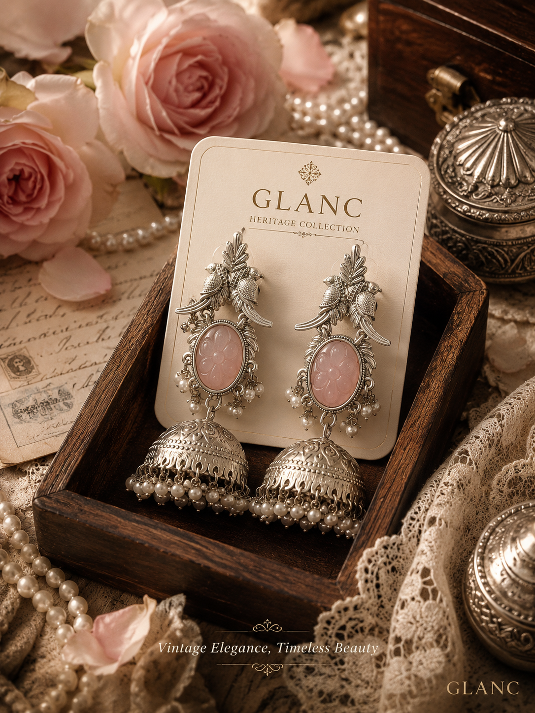 Pink Petal Danglers