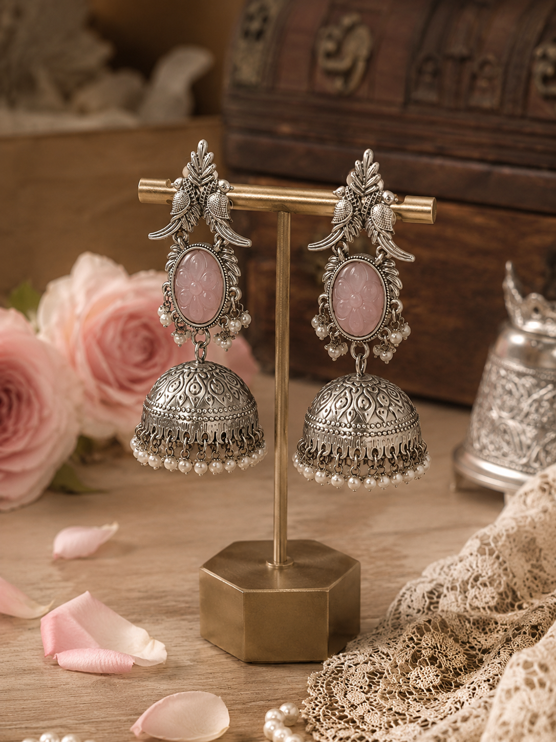 Pink Petal Danglers