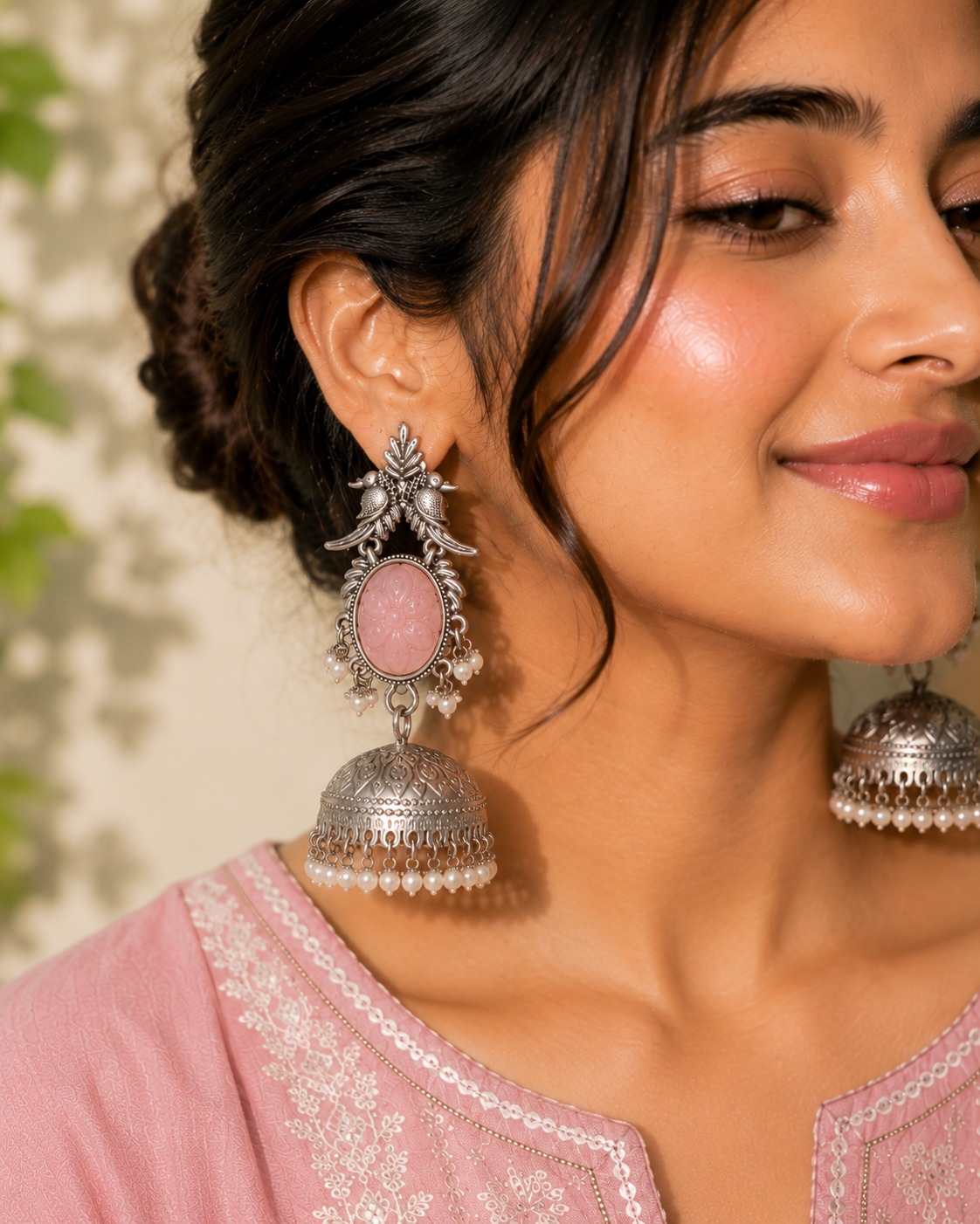 Pink Petal Danglers