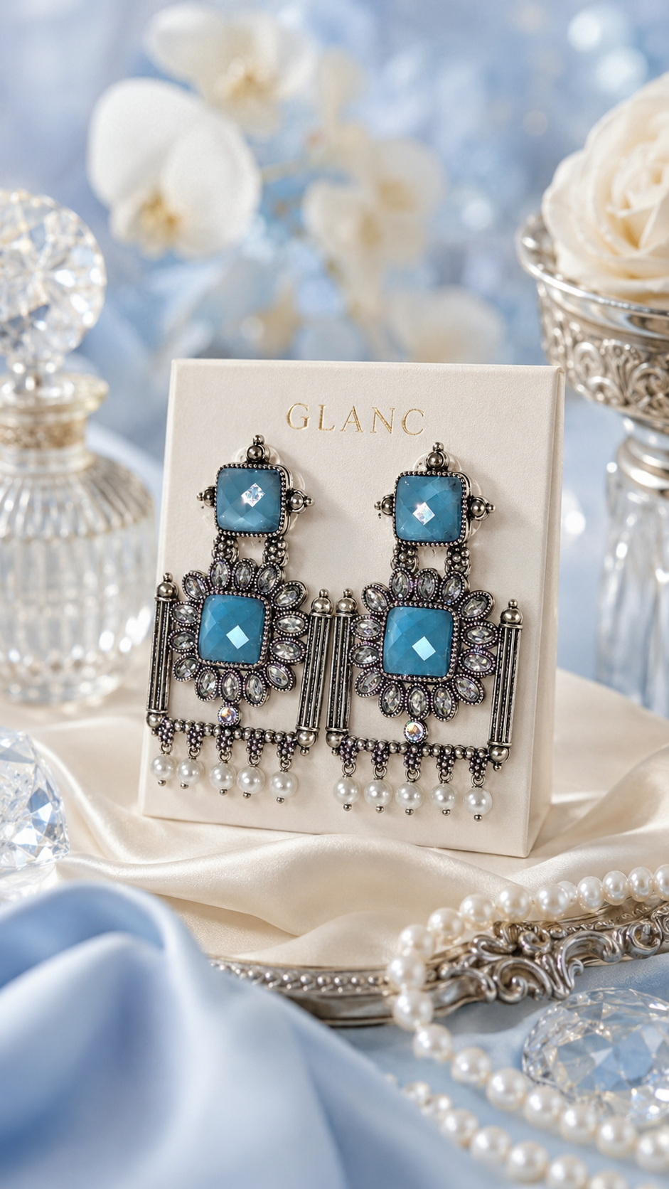 Aasmani Pearl Danglers