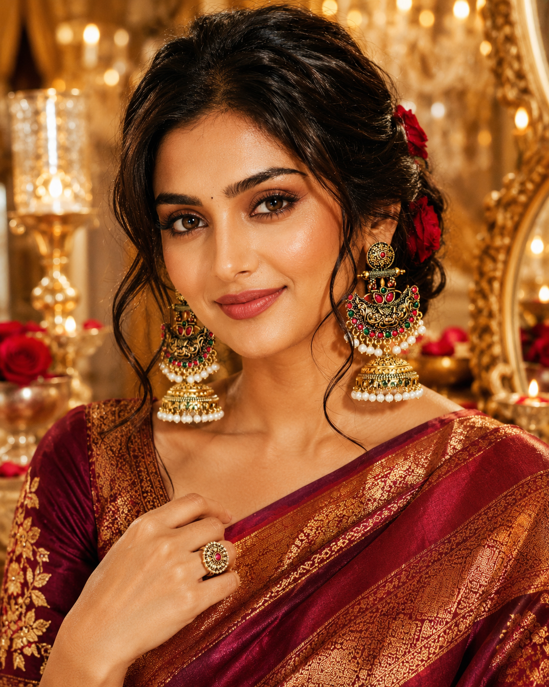 Regal Rose Jhumkas