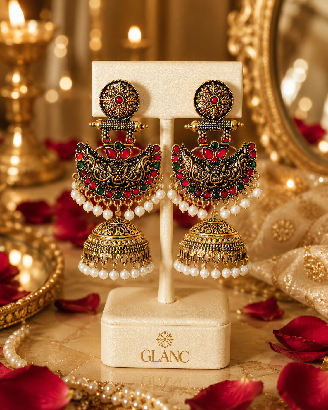 Regal Rose Jhumkas
