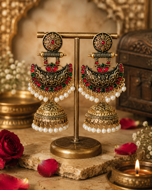 Regal Rose Jhumkas