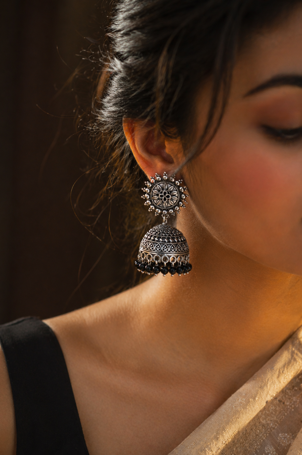 Black Pearl Jhumkas