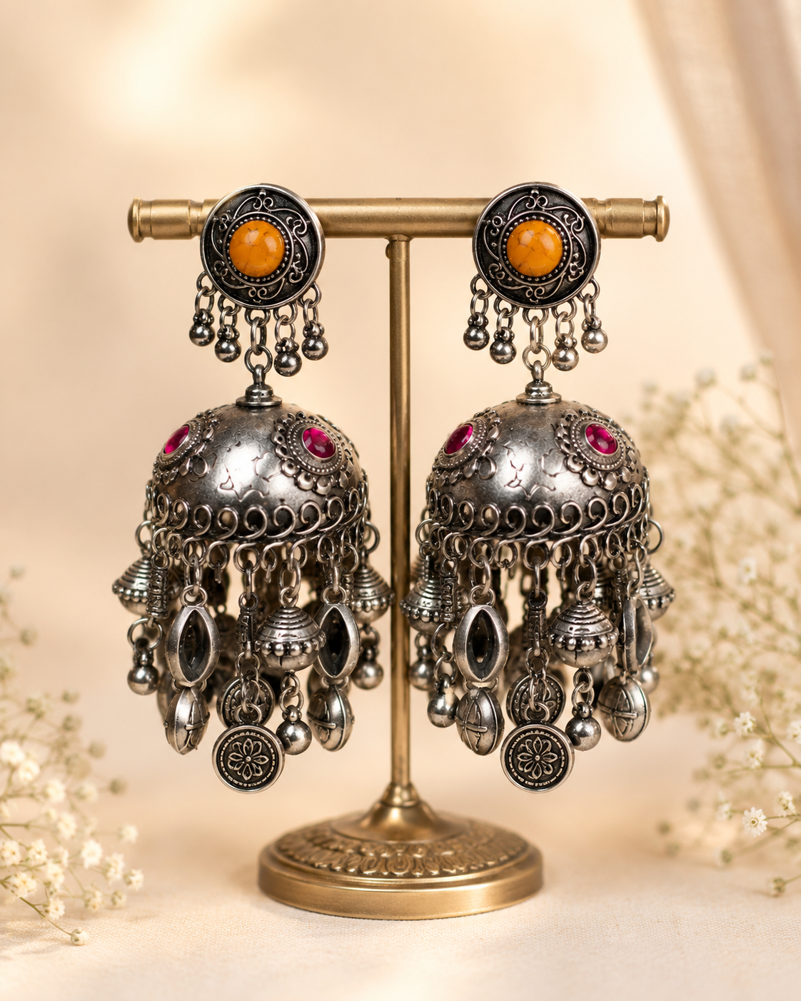 Mughal Amber Danglers