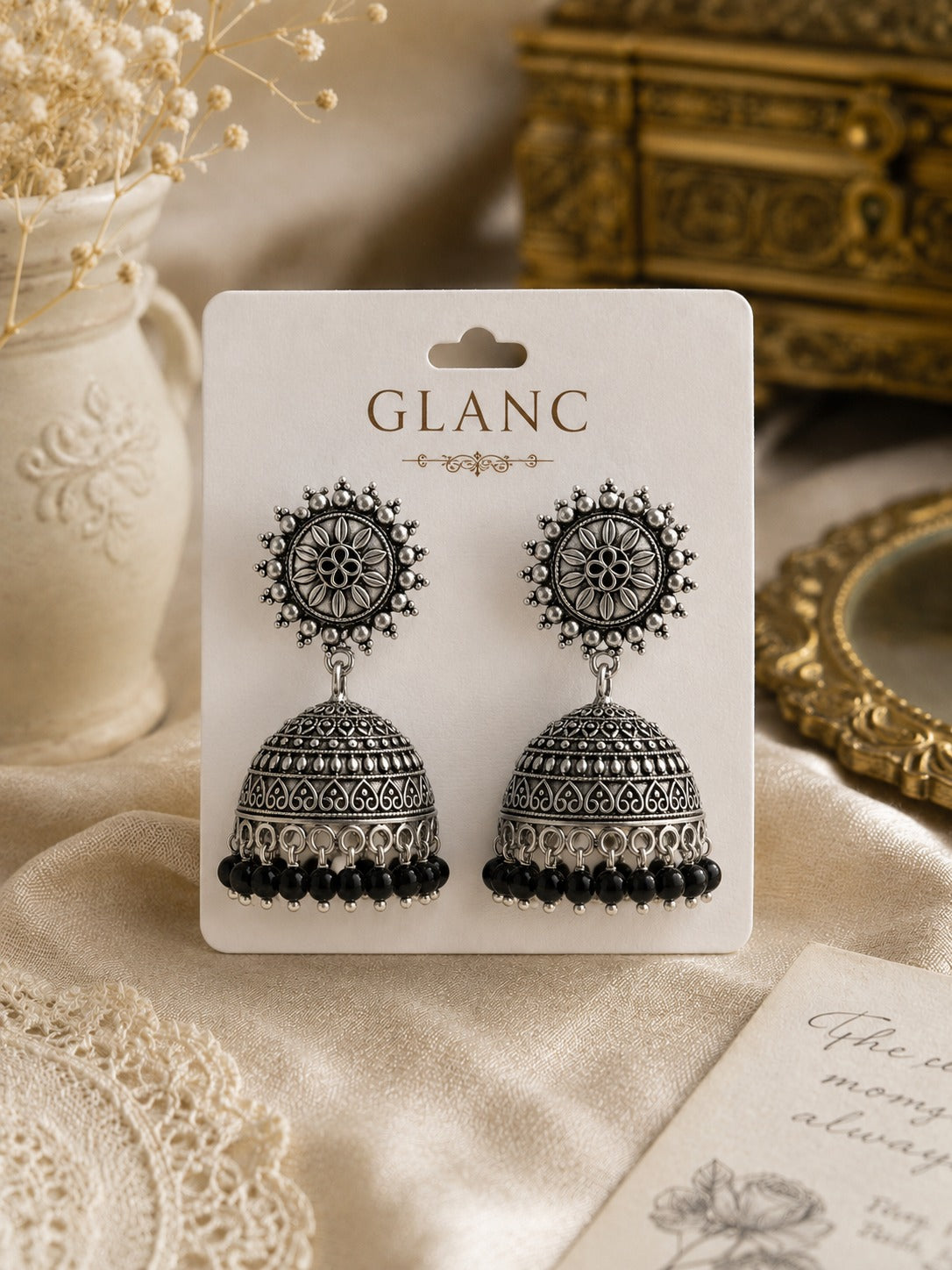 Black Pearl Jhumkas
